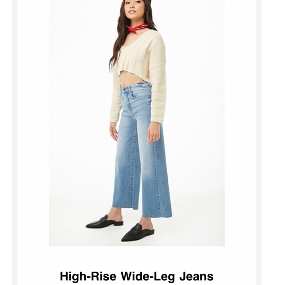 High rise wide leg jeans